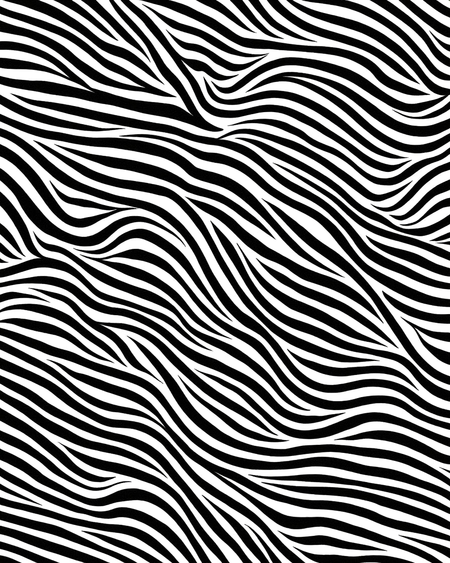Black White Wavy Stripe Pattern Rug