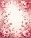 Soft Pink Floral Vine Pattern Rug
