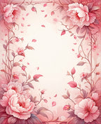 Soft Pink Floral Vine Pattern Rug