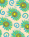 Sunny Spiral Funky Floral Pattern Rug