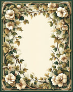 Elegant Floral Vintage Leaf Art Rug