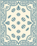 Ornate Floral All-Over Pattern Rug