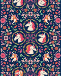 Whimsical Unicorn Floral Pattern Design Rug