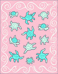 Pink Turtle Swirl Pattern Design Rug