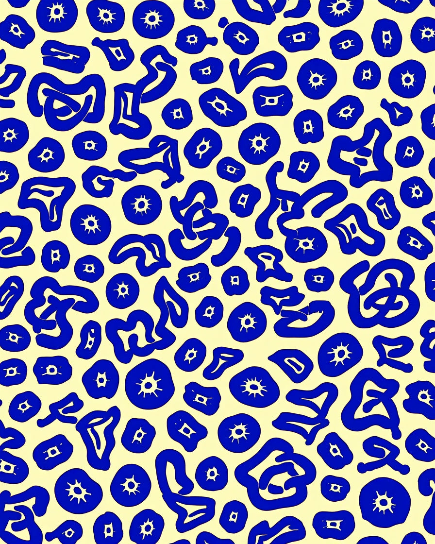 Bold Blue Organic Shapes Rug