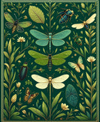 Enchanted Garden Insect Floral Pattern Rug
