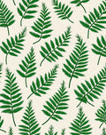 Green Fern Leaf Patterned Rug