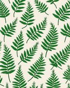 Green Fern Leaf Patterned Rug