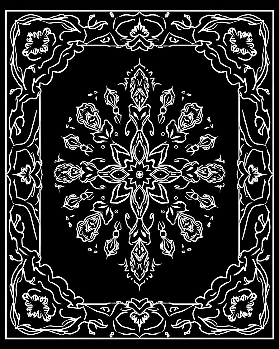 Ornate Floral Mandala Pattern Rug