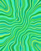 Green Yellow Swirl Pattern Rug