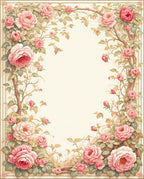Shabby Chic Pink Floral Vine Design Rug
