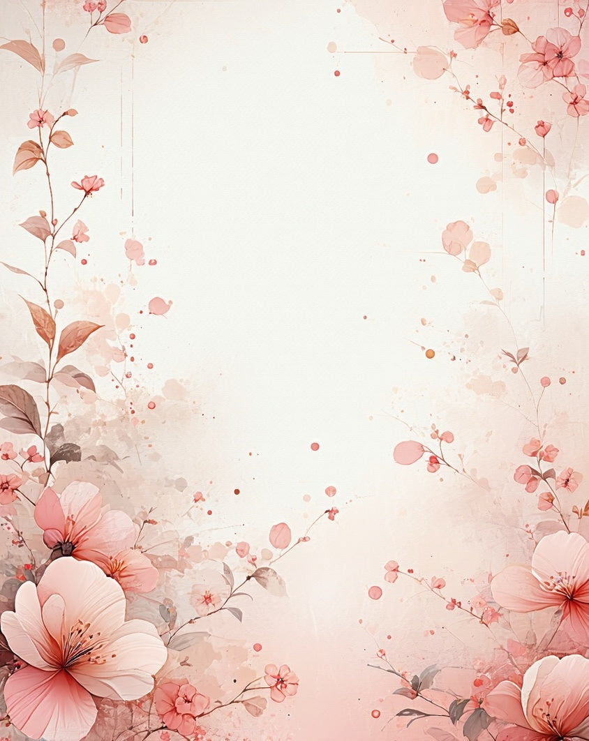 Soft Pink Blossom Watercolor Rug