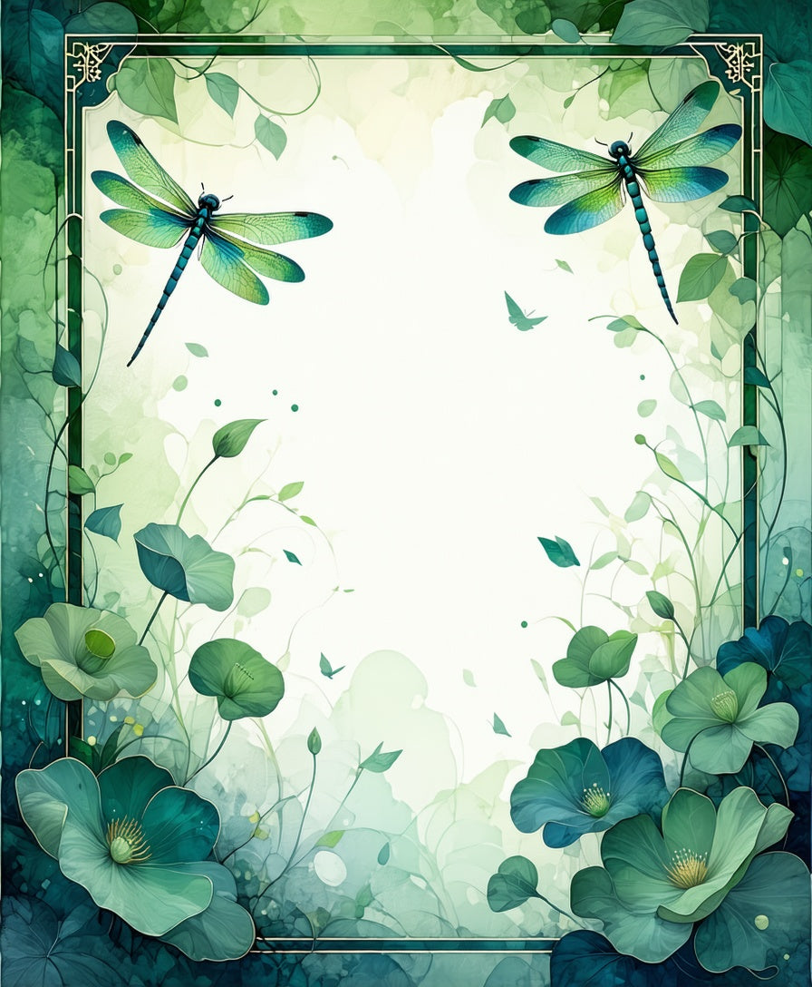 Dragonfly Floral Watercolor Pattern Rug