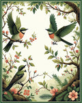 Nature Birds And Blossoms Pattern Rug