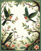 Nature Birds And Blossoms Pattern Rug