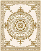Grand Floral Mandala Decorative Border Rug
