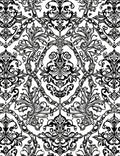Black White Classic Floral Damask Rug
