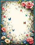 Enchanting Floral Butterfly Botanical Design Rug