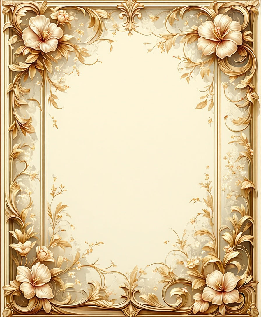 Ornate Floral Vines Elegant Design Rug