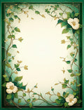 Elegant Green Floral Vines Rug