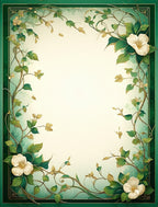 Elegant Green Floral Vines Rug
