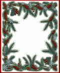 Festive Evergreen Pinecone Berry Swag Rug
