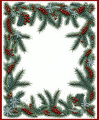 Festive Evergreen Pinecone Berry Swag Rug