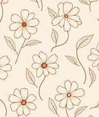 Minimalist Floral Outline Pattern Rug