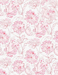 Delicate Pink Floral Whimsical Design Rug