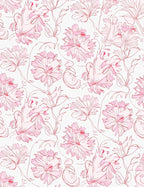 Delicate Pink Floral Whimsical Design Rug