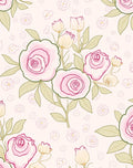 Pastel Pink Floral Sketch Pattern Rug