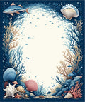 Oceanic Life With Seashells Fish Design Rug