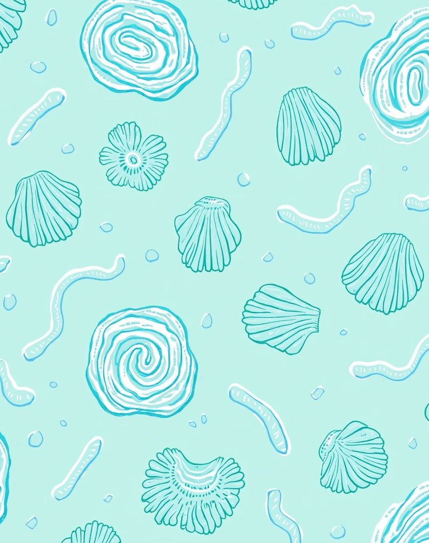 Oceanic Shell Swirl Pattern Rug