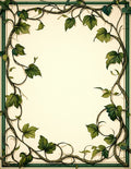 Vine And Leaf Accented Border Rug
