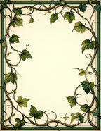 Vine And Leaf Accented Border Rug