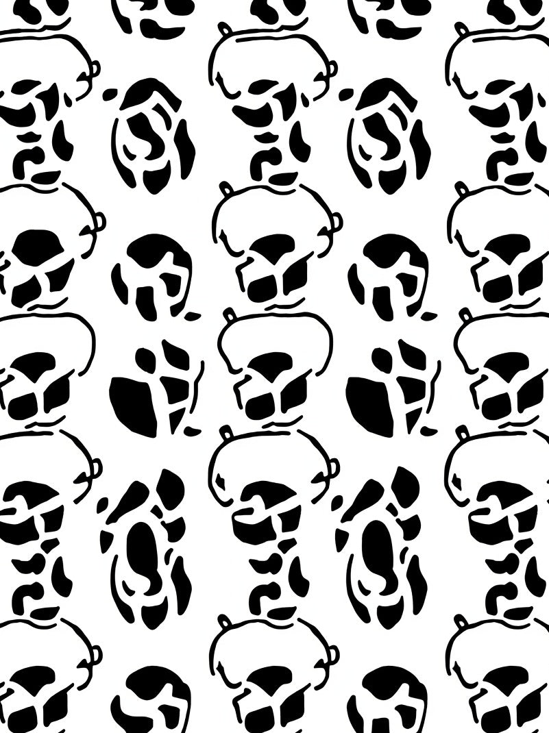 Abstract Black White Spots Pattern Rug
