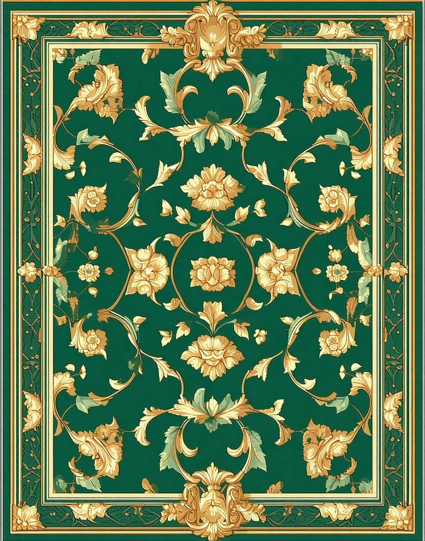 Ornate Floral Swirls Classic Rug