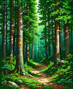 Enchanted Forest Path Nature Scene Rug