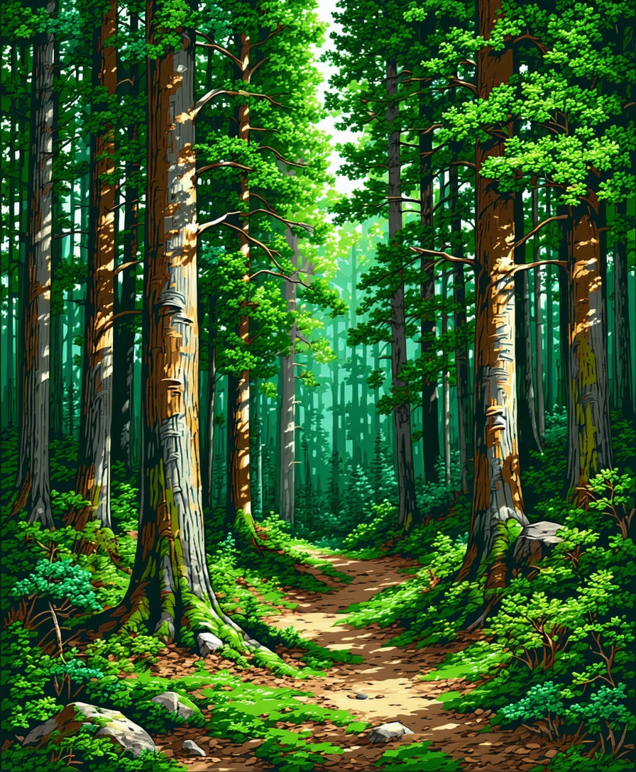 Enchanted Forest Path Nature Scene Rug