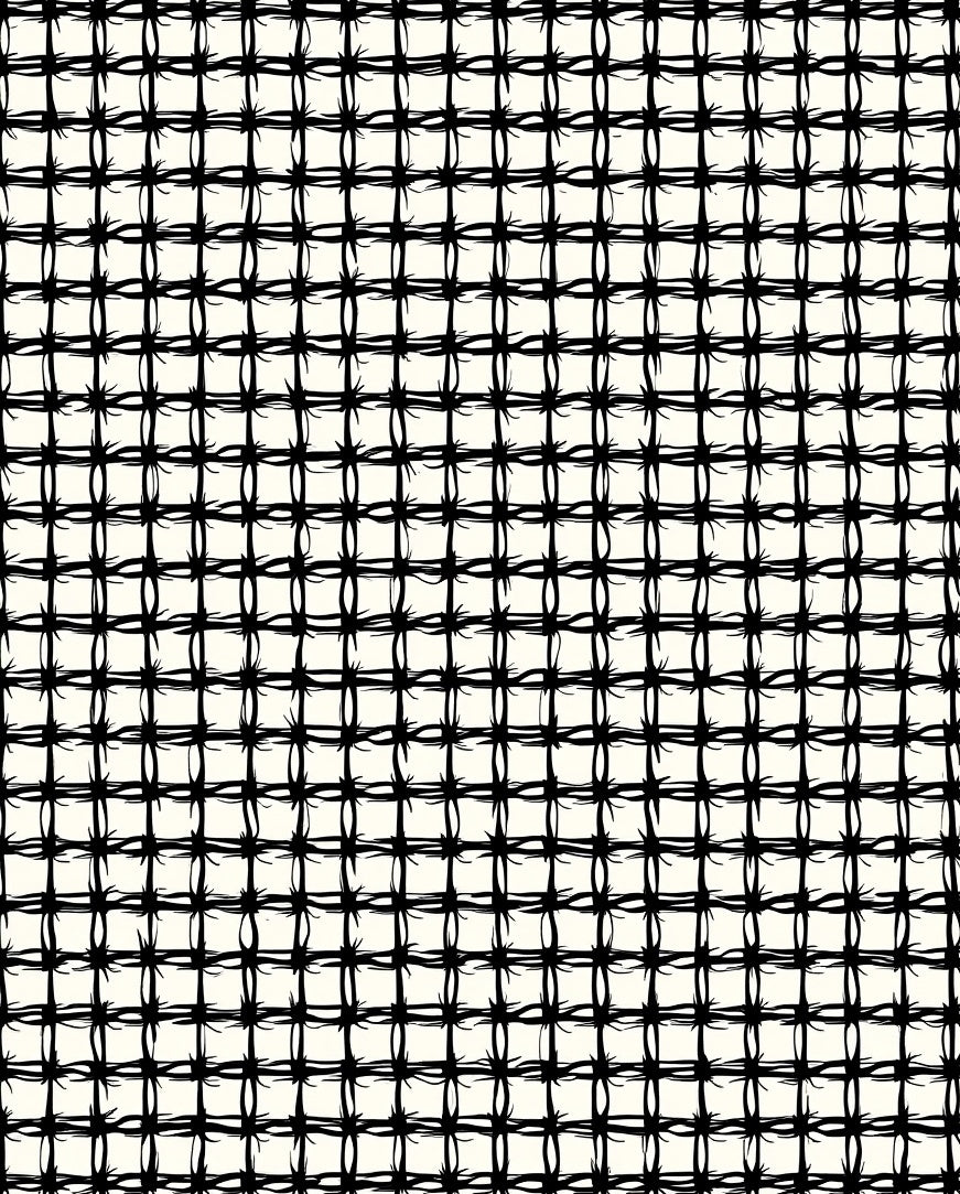 Black White Textured Grid Pattern Rug
