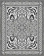 Black White Intricate Mandala Design Rug