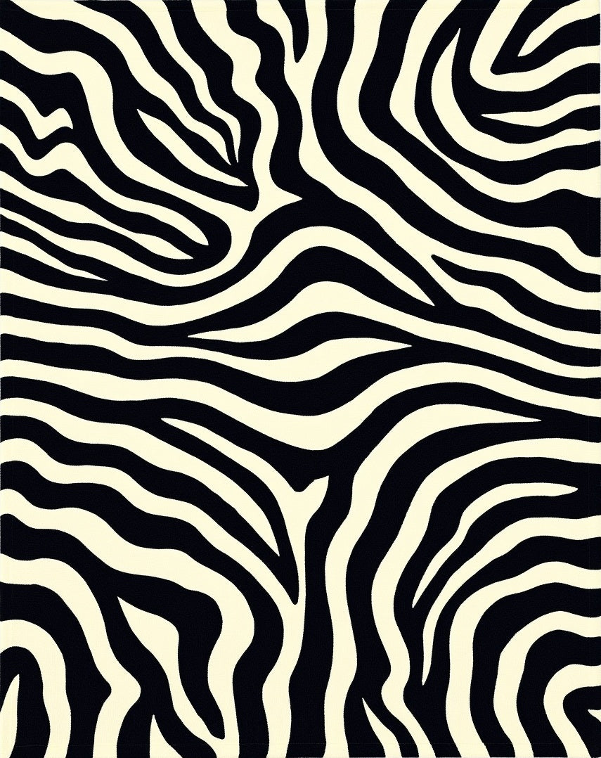 Bold Black and Cream Zebra Rug