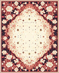 Vintage Floral Medallion Starburst Rug