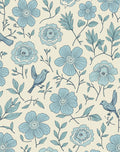 Blue Birds and Floral Pattern Design Rug