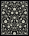 Cream Floral Branch Pattern Rug