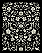 Cream Floral Branch Pattern Rug