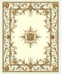 Ornate Floral Scroll Panel Design Rug
