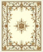 Ornate Floral Scroll Panel Design Rug