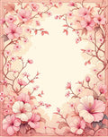 Pink Floral Branches Vintage Romantic Rug