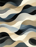 Abstract Wavy Gradient Texture Rug